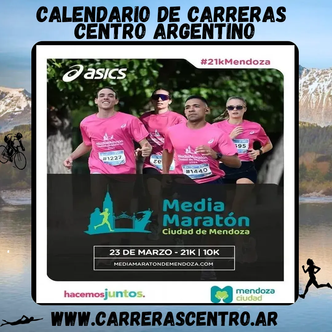 Flyer de Media Maratón Ciudad de Mendoza 2025