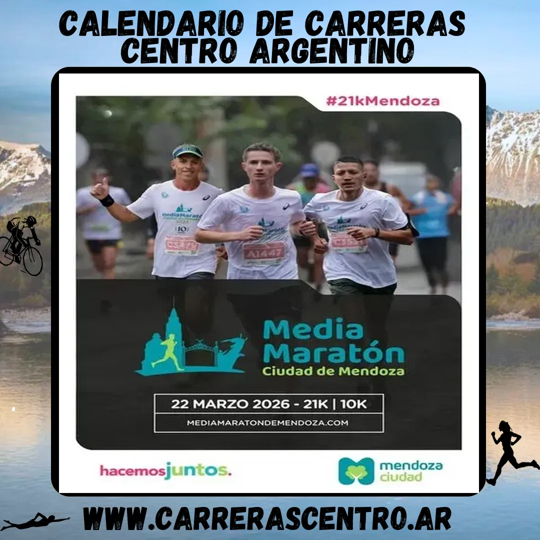 Flyer de Media Maratón Ciudad de Mendoza 2026
