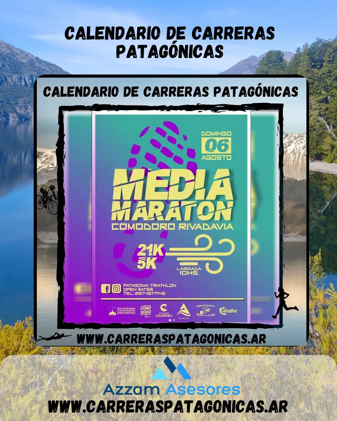 Flyer de Media Maratón Comodoro Rivadavia 2023