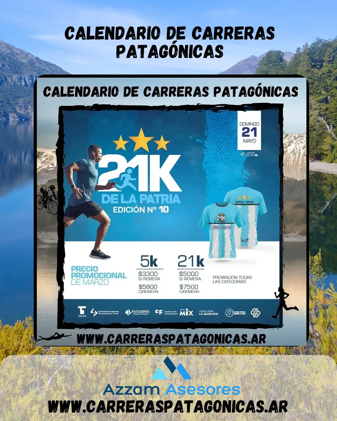 Flyer de Media Maratón De la Patria 2023