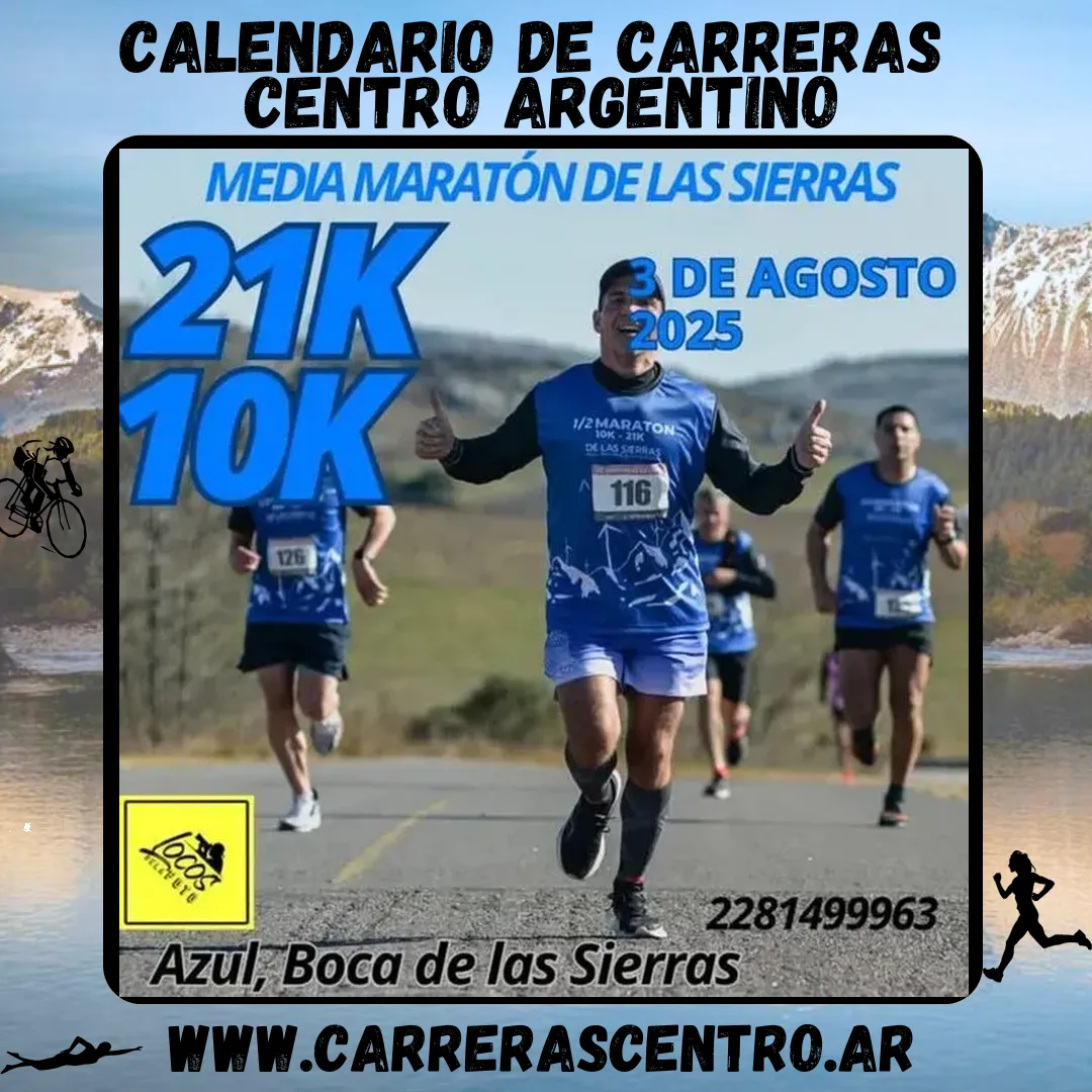 Flyer de Media Maratón de las Sierras 2025