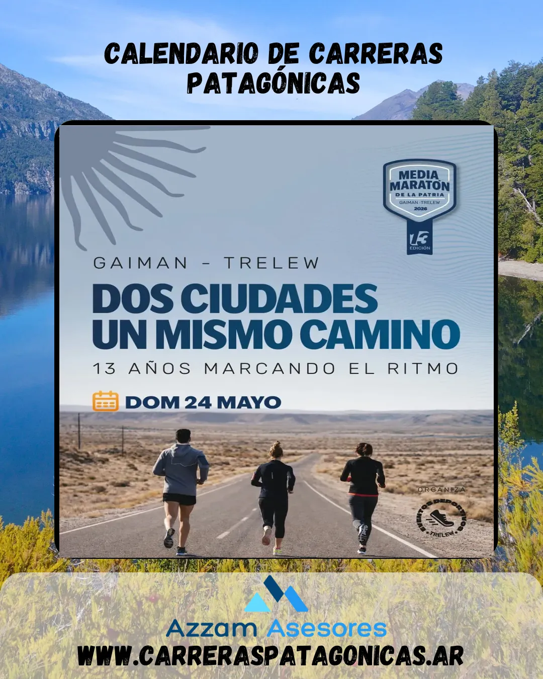 Flyer de Media Maratón Día de la Patria 2026