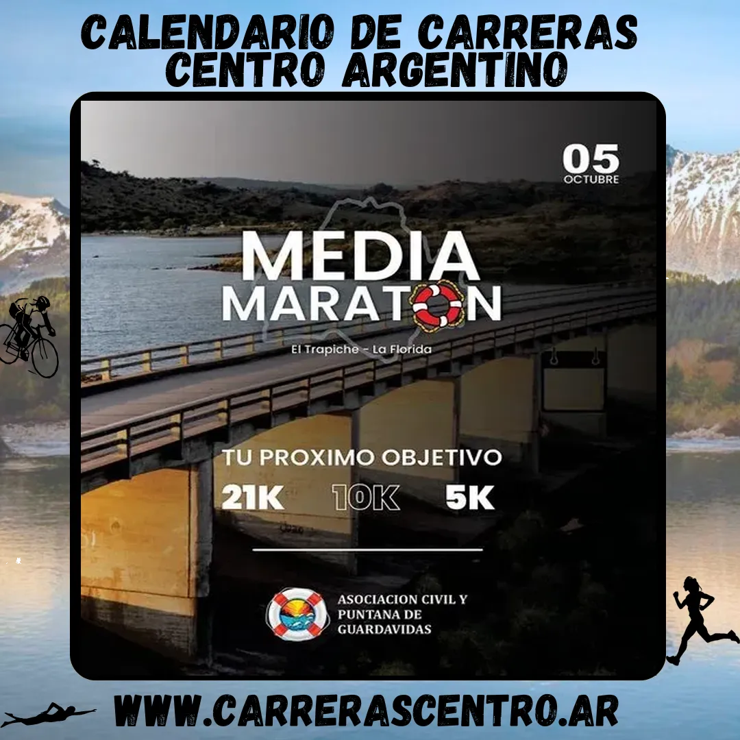 Flyer de Media Maratón El Trapiche 2025