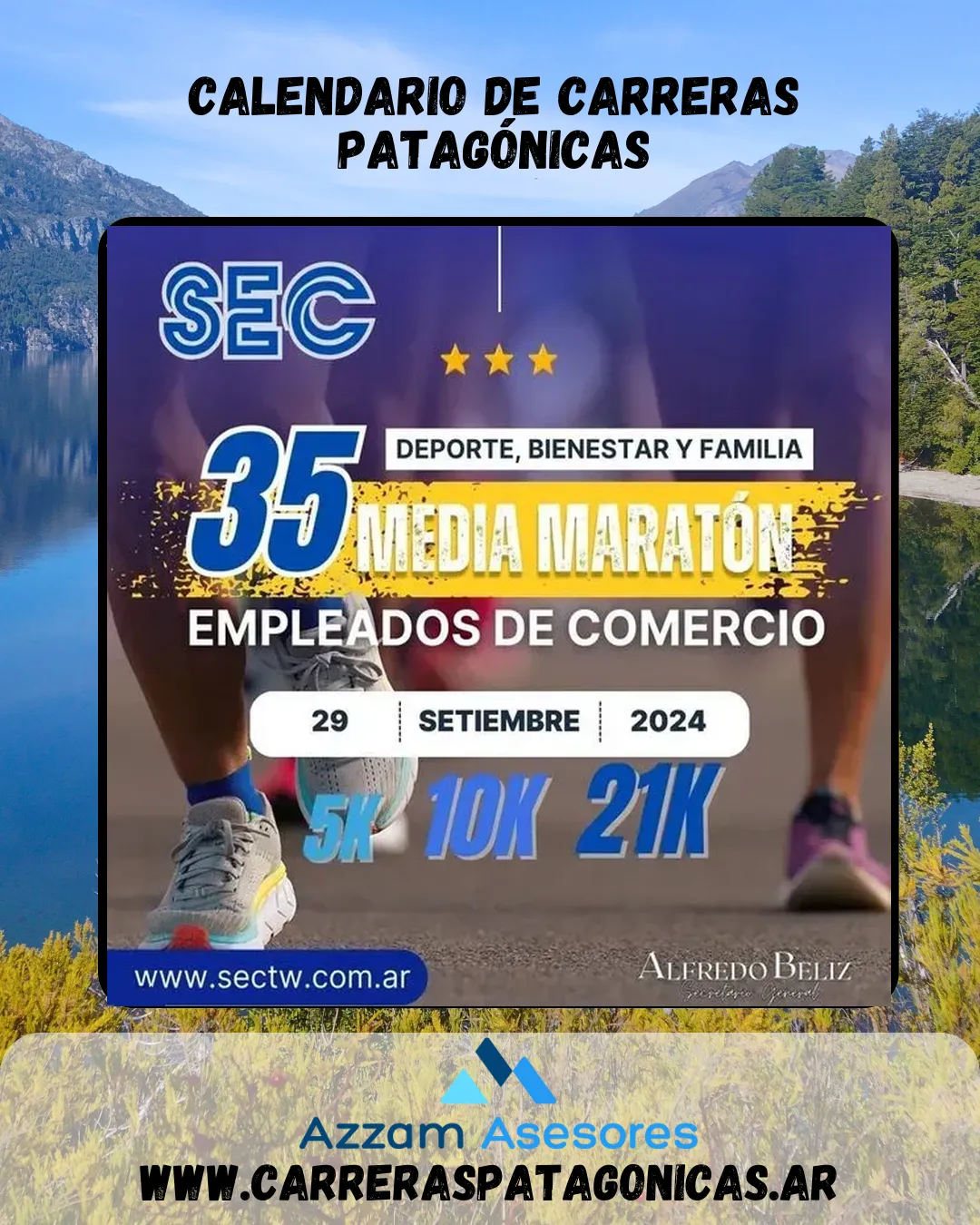 Flyer de Media Maratón Empleados de Comercio 2024