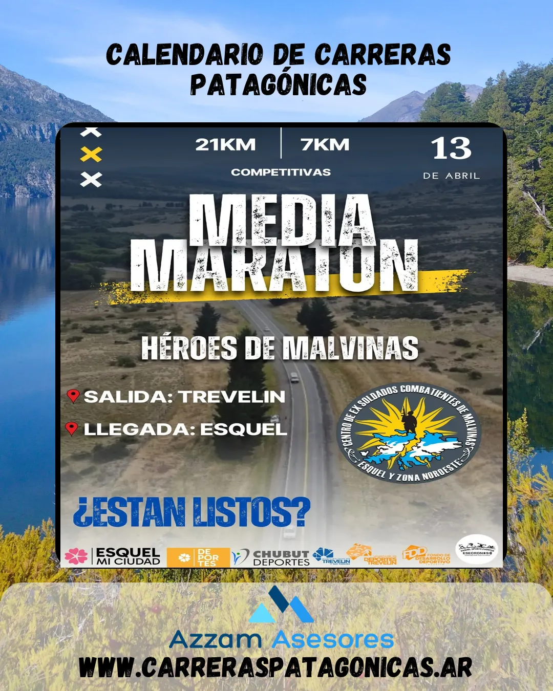 Flyer de MEDIA MARATÓN HÉROES DE MALVINAS 2025