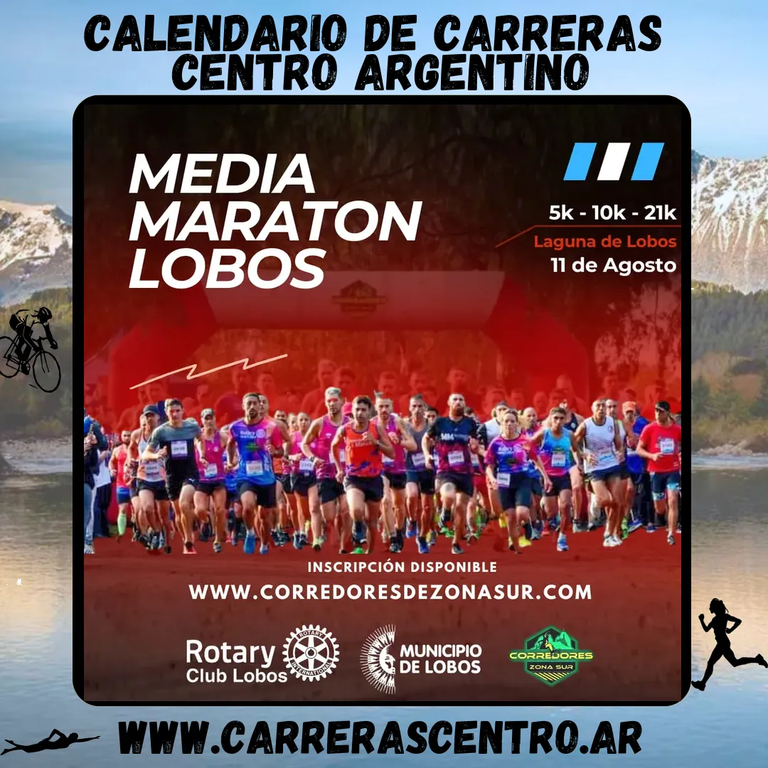 Flyer de Media Maratón Lobos 2024