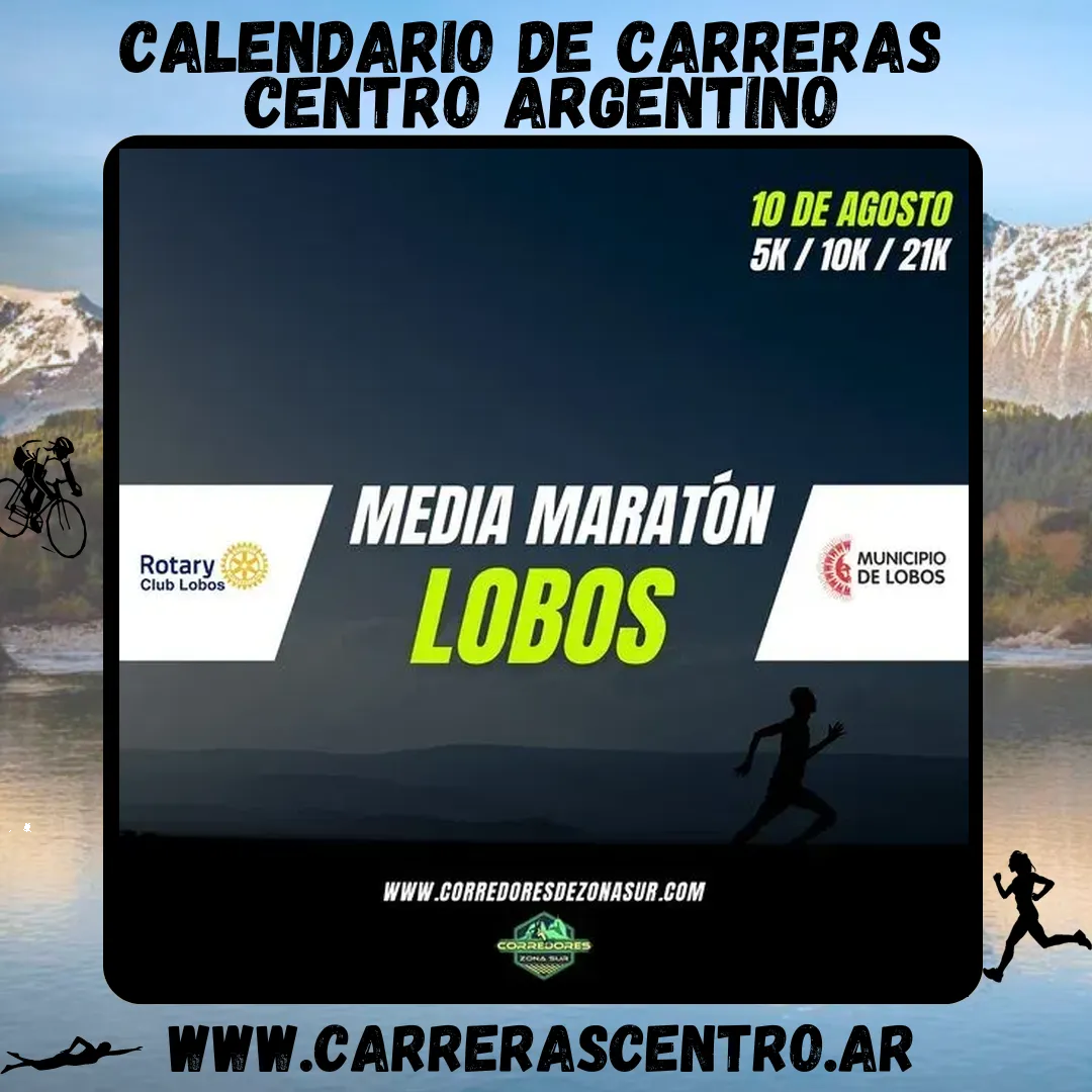 Flyer de Media Maratón Lobos 2025