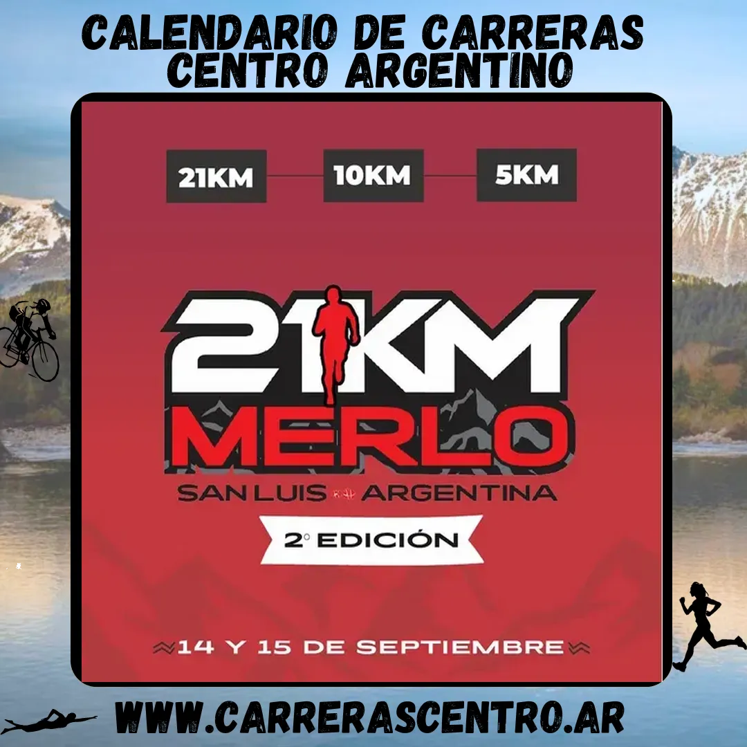 Flyer de Media Maratón Merlo 2024