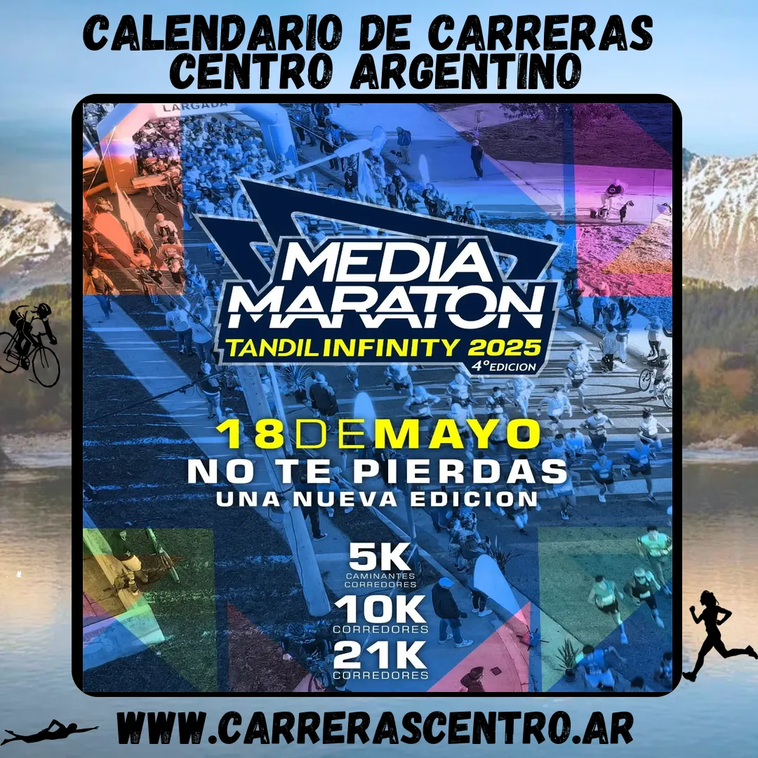 Flyer de Media Maratón Tandil Infinity 2025