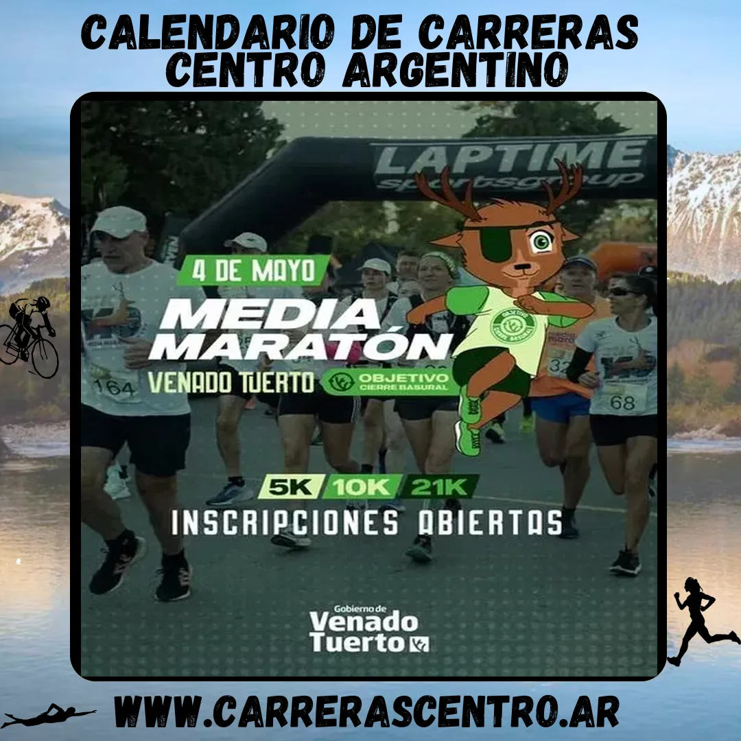 Flyer de Media Maratón Venado Tuerto 2025