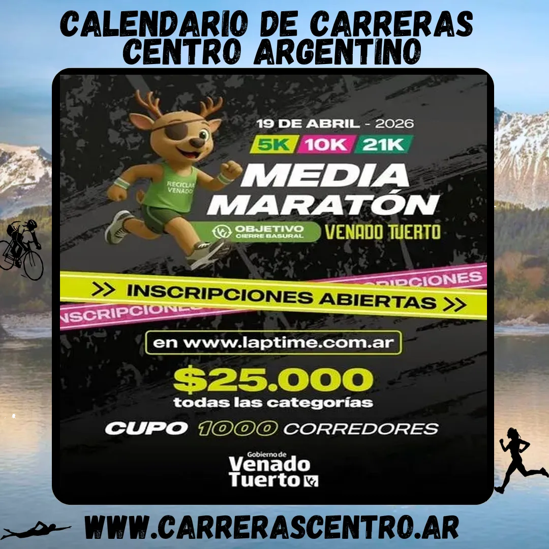 Flyer de Media Maratón Venado Tuerto 2026