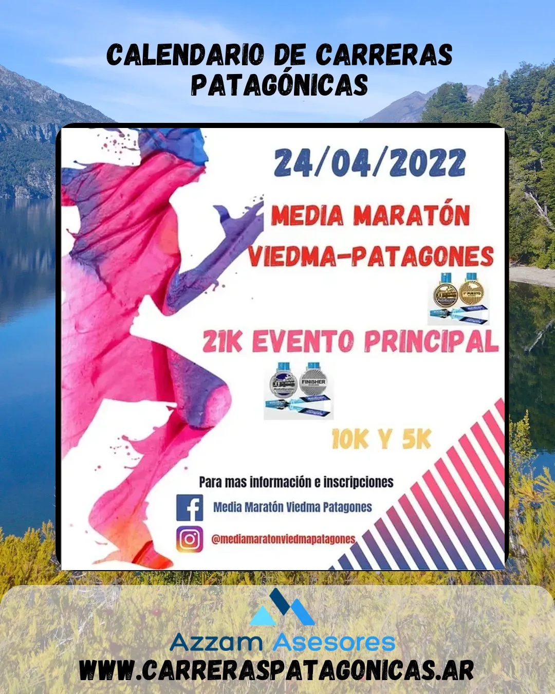 Flyer de MEDIA MARATÓN VIEDMA – PATAGONES 2022