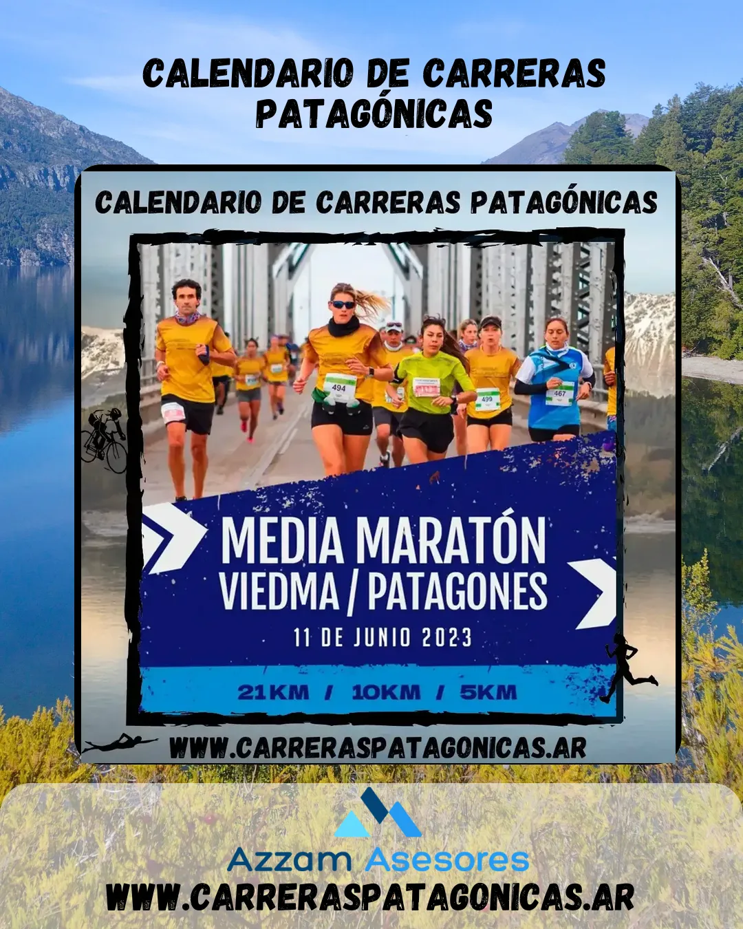 Flyer de MEDIA MARATÓN VIEDMA – PATAGONES 2023