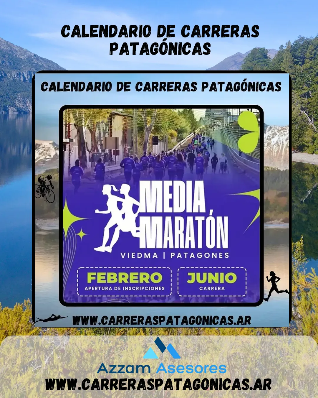 Flyer de MEDIA MARATÓN VIEDMA – PATAGONES 2024