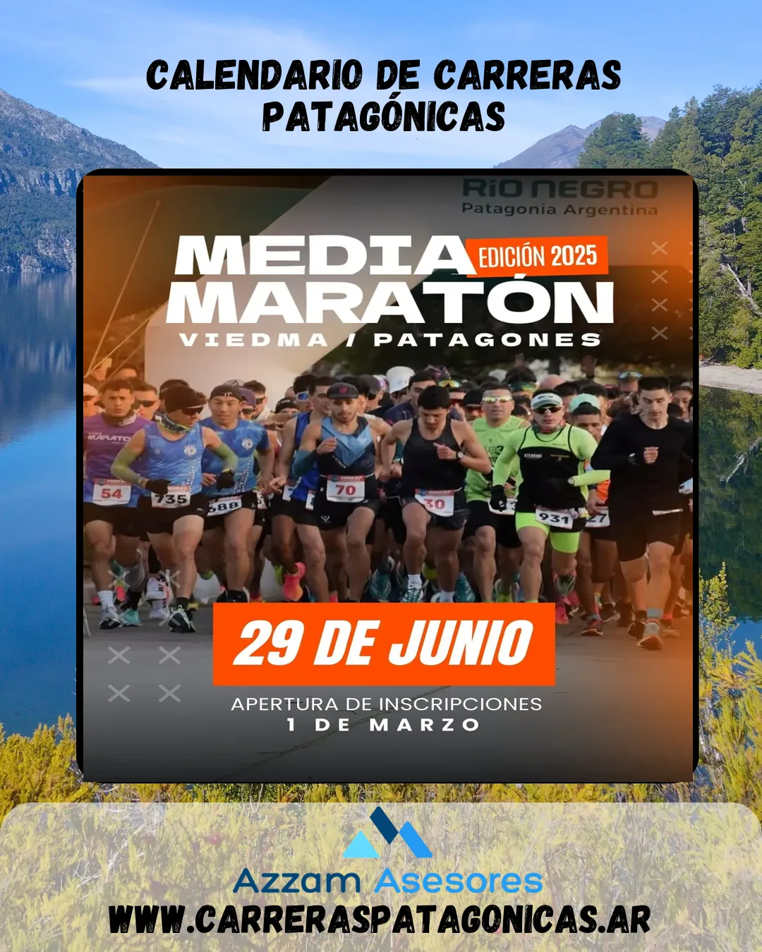 Flyer de MEDIA MARATÓN VIEDMA – PATAGONES 2025