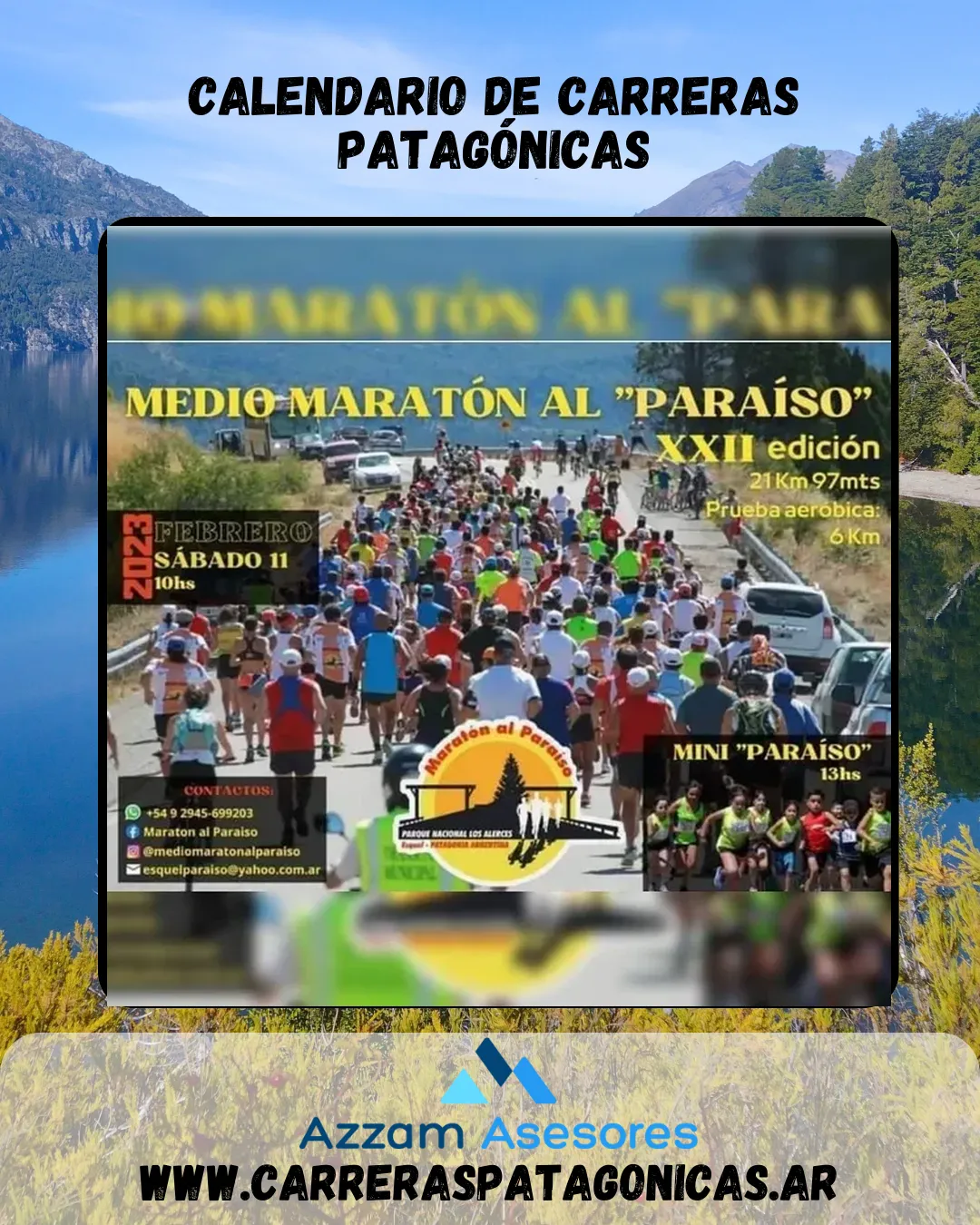 Flyer de Medio Maratón al Paraíso 2023