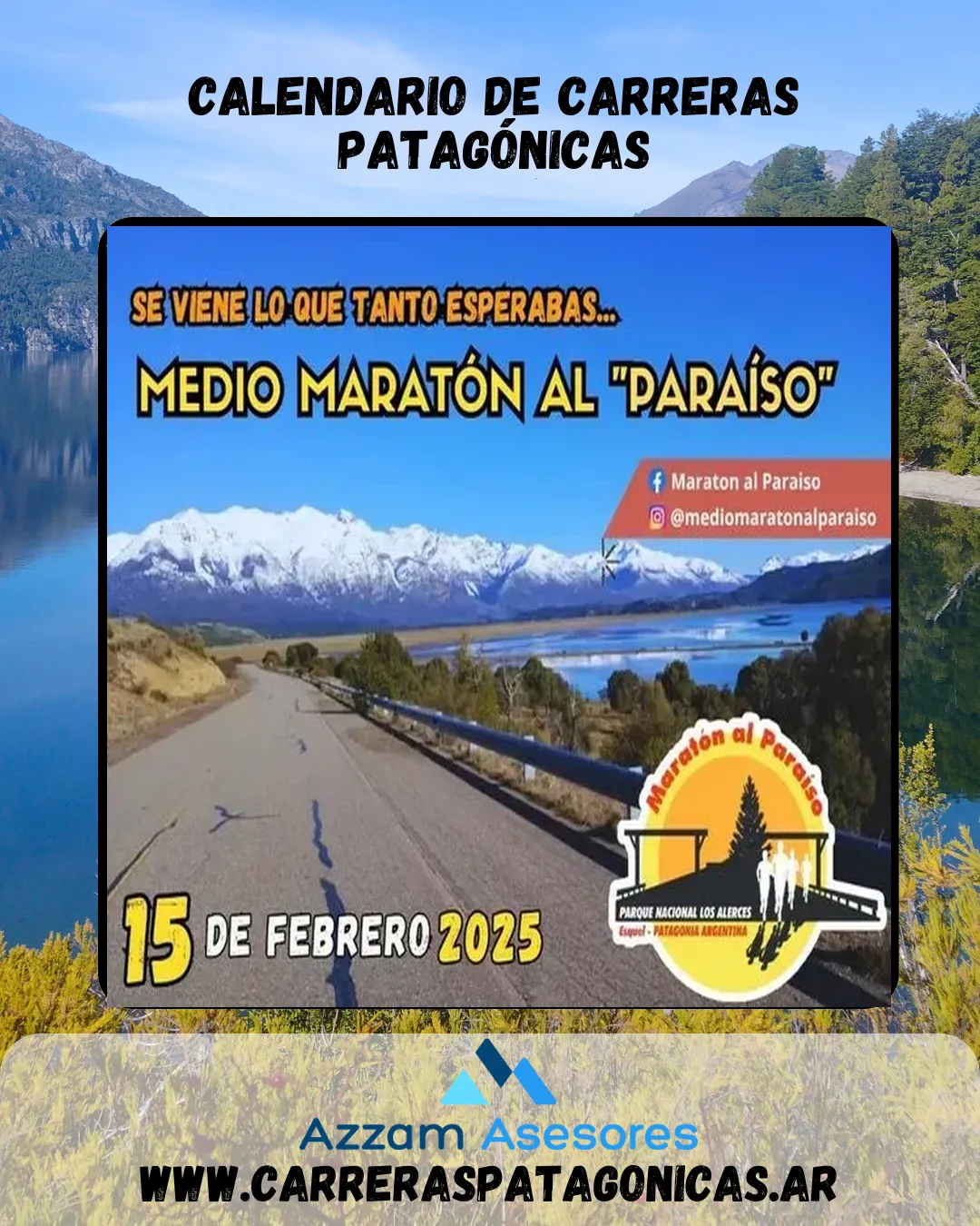 Flyer de Medio Maratón al Paraíso 2025