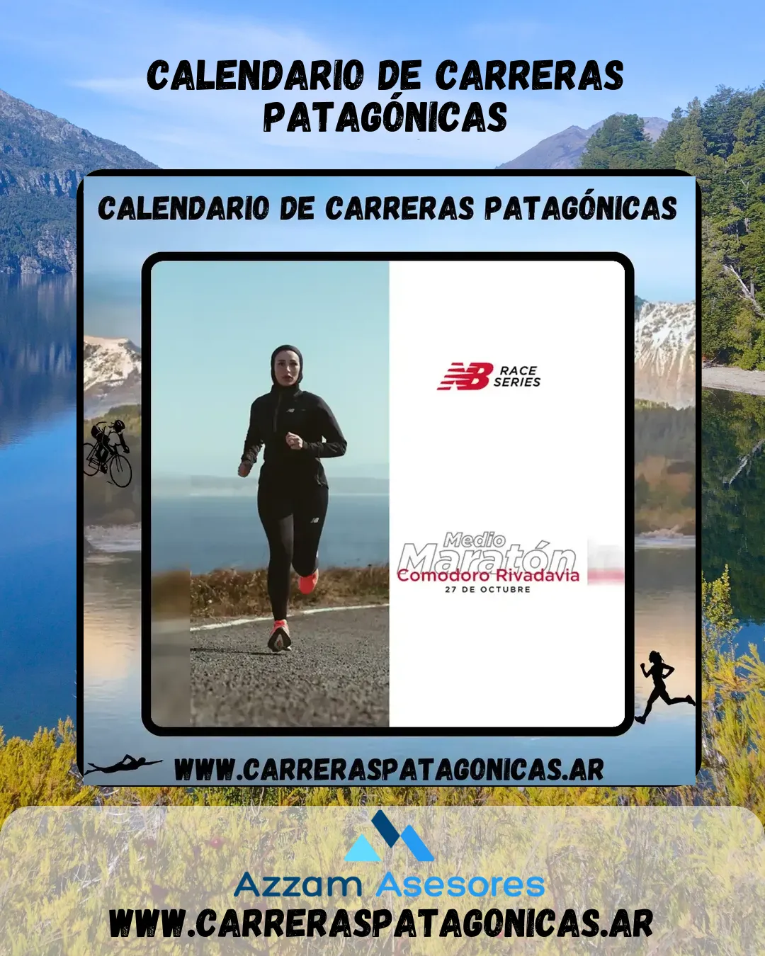 Flyer de Medio Maratón Comodoro Rivadavia 2024