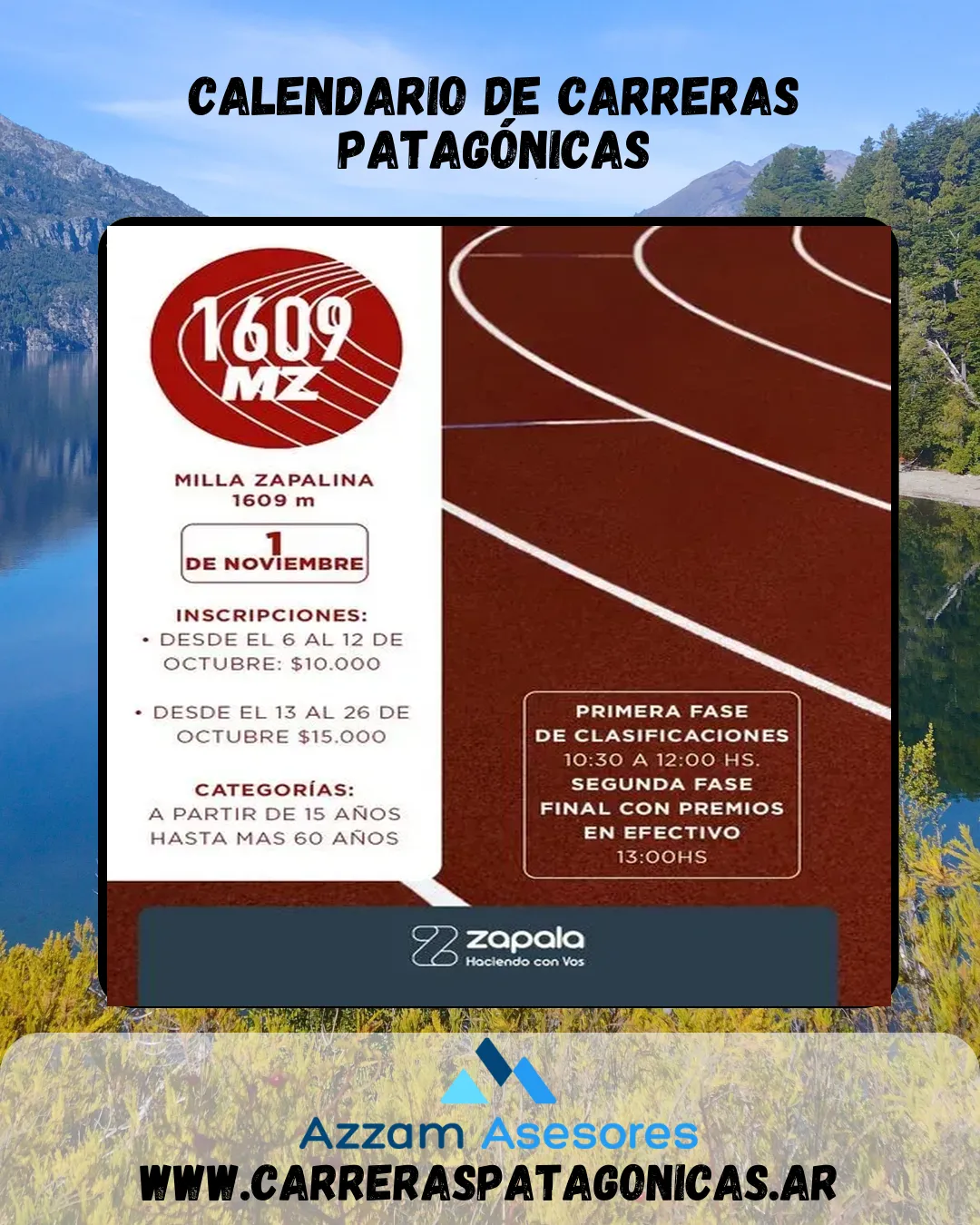 Flyer de Milla Urbana Zapalina 2025
