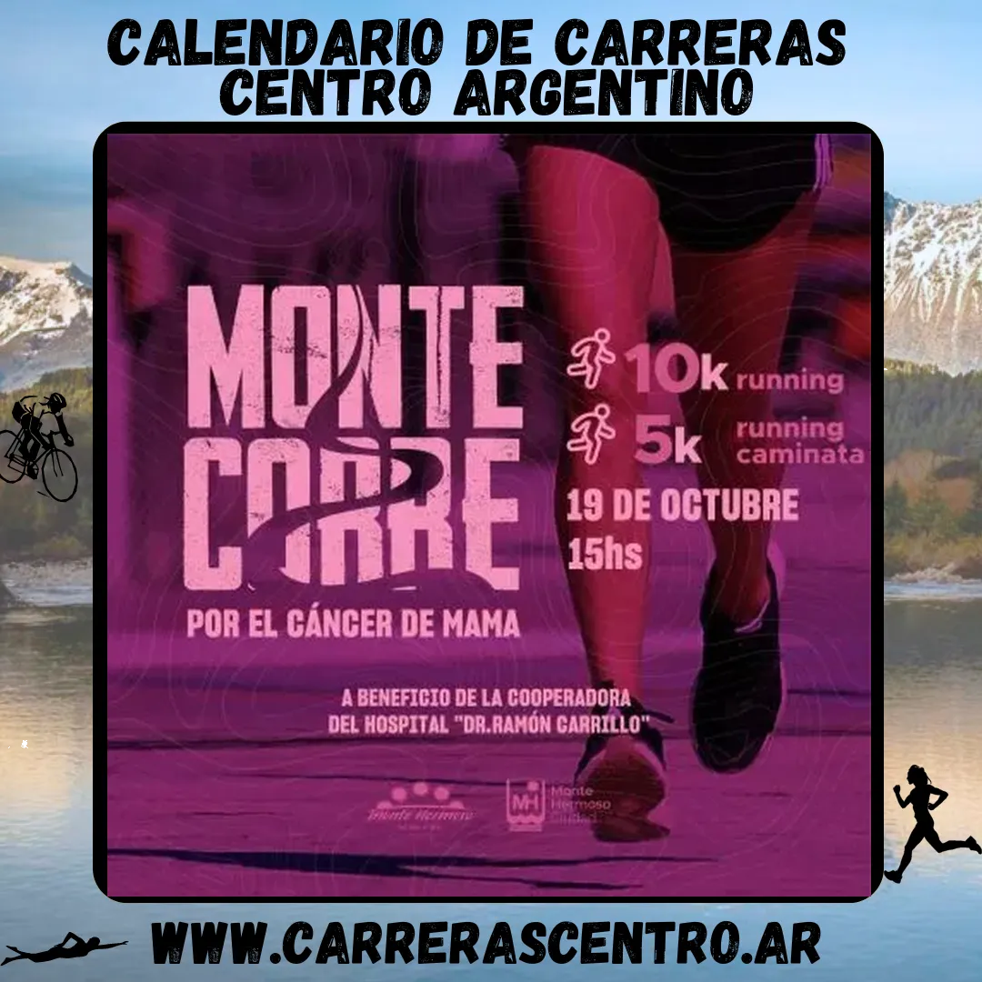 Flyer de Monte Corre por el Cáncer de Mama 2024