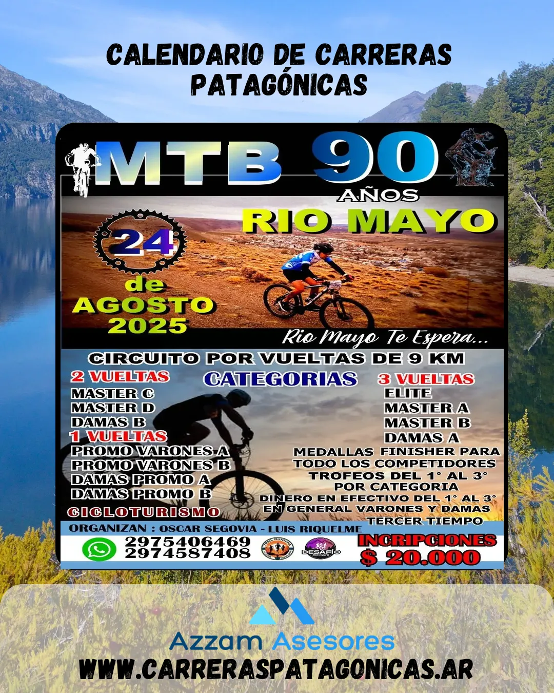 Flyer de MTB 90 Años Río Mayo 2025