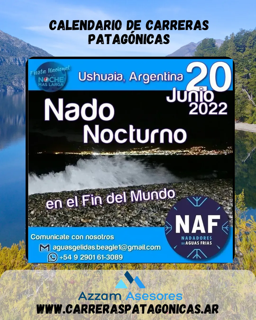 Flyer de NADO NOCTURNO EN EL FIN DEL MUNDO 2022