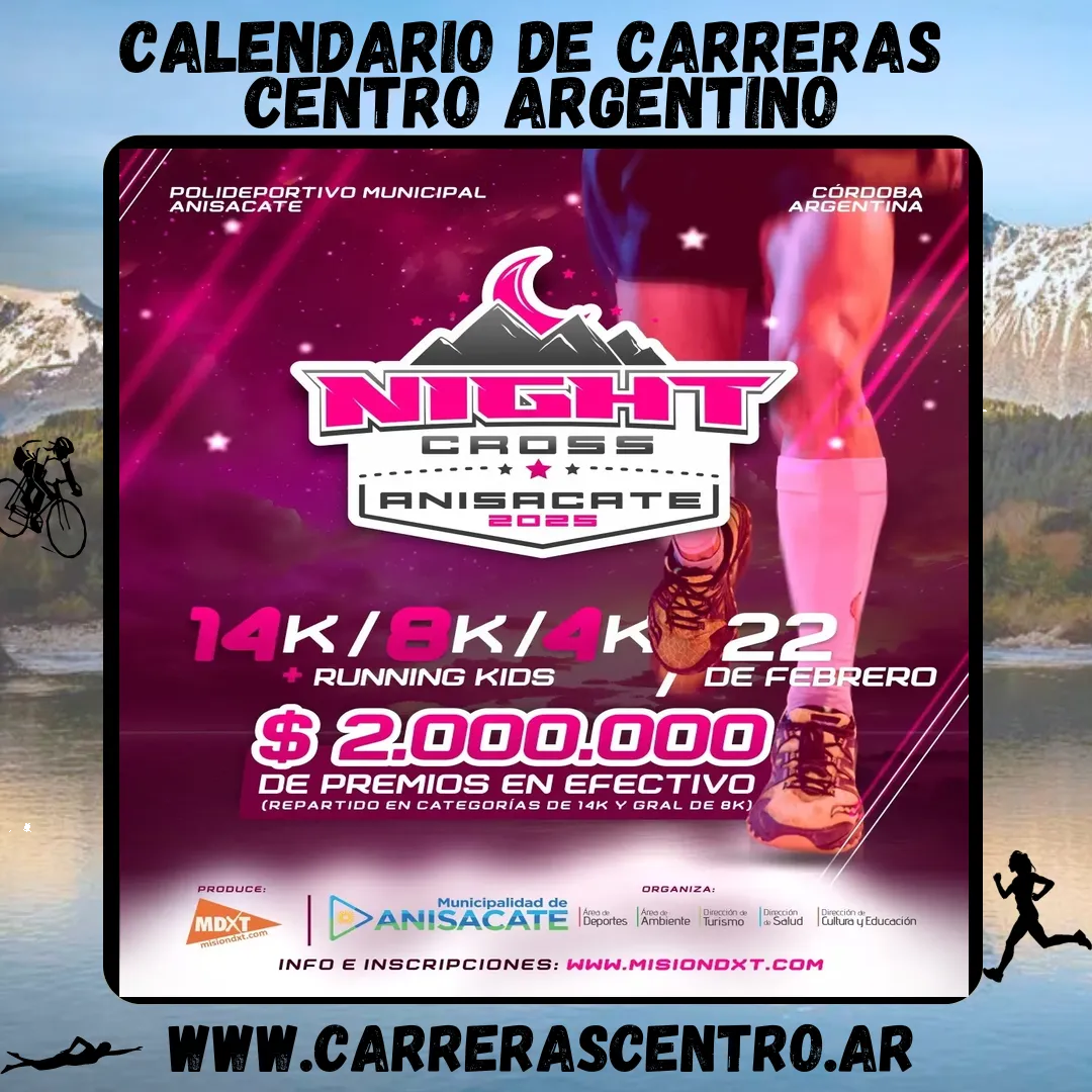 Flyer de Night Cross Anisacate 2025
