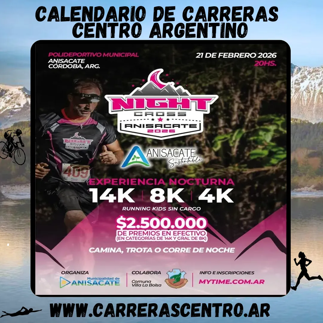 Flyer de Night Cross Anisacate 2026