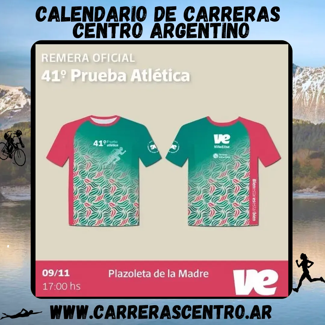 Flyer de Prueba Atlética Villa Elisa 2024