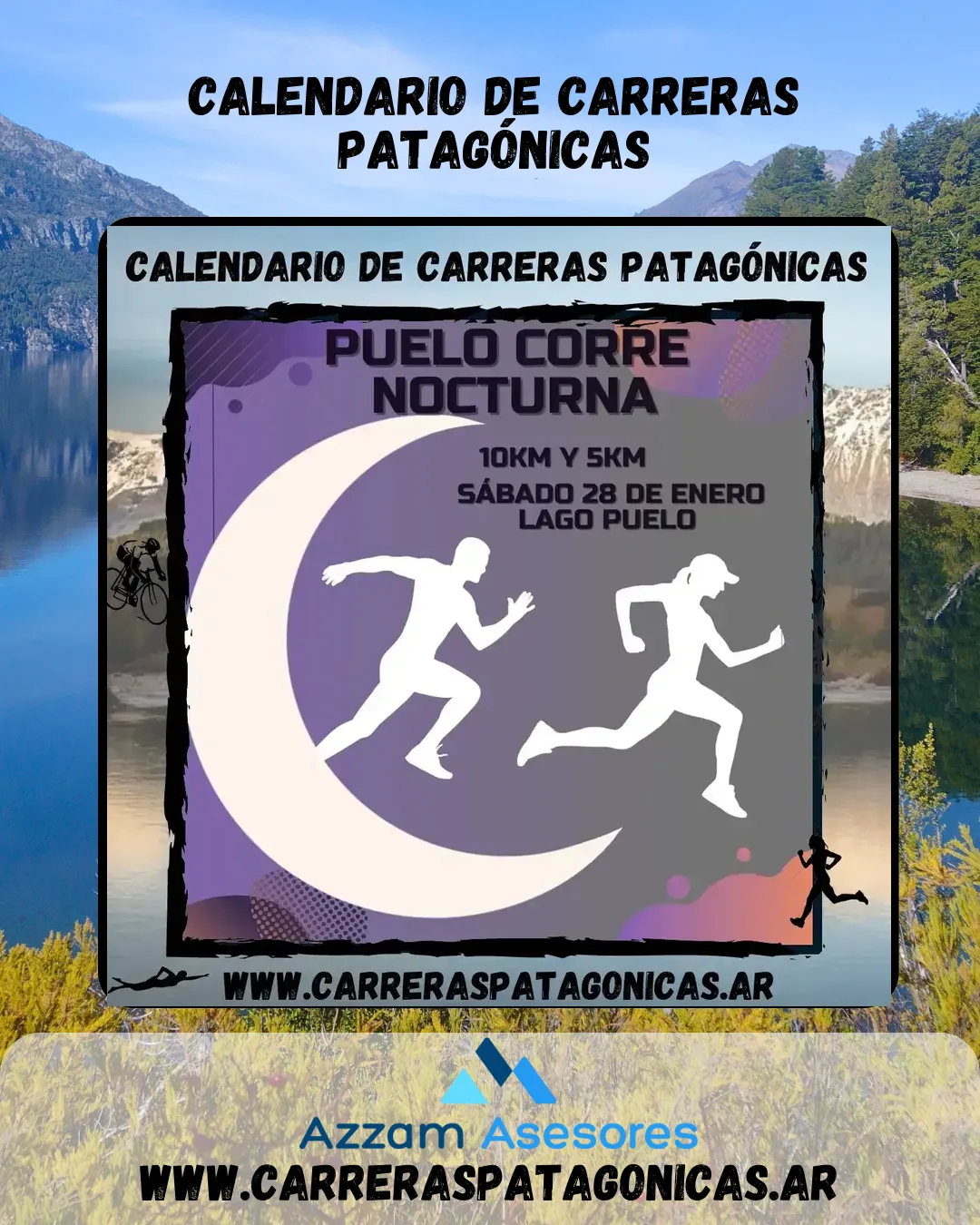 Flyer de Puelo Corre Nocturna 2023