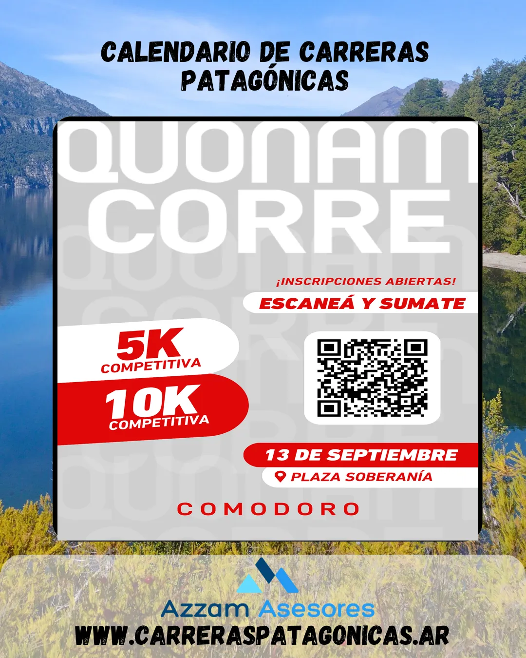 Flyer de Quonam Corre 2026 - Trelew