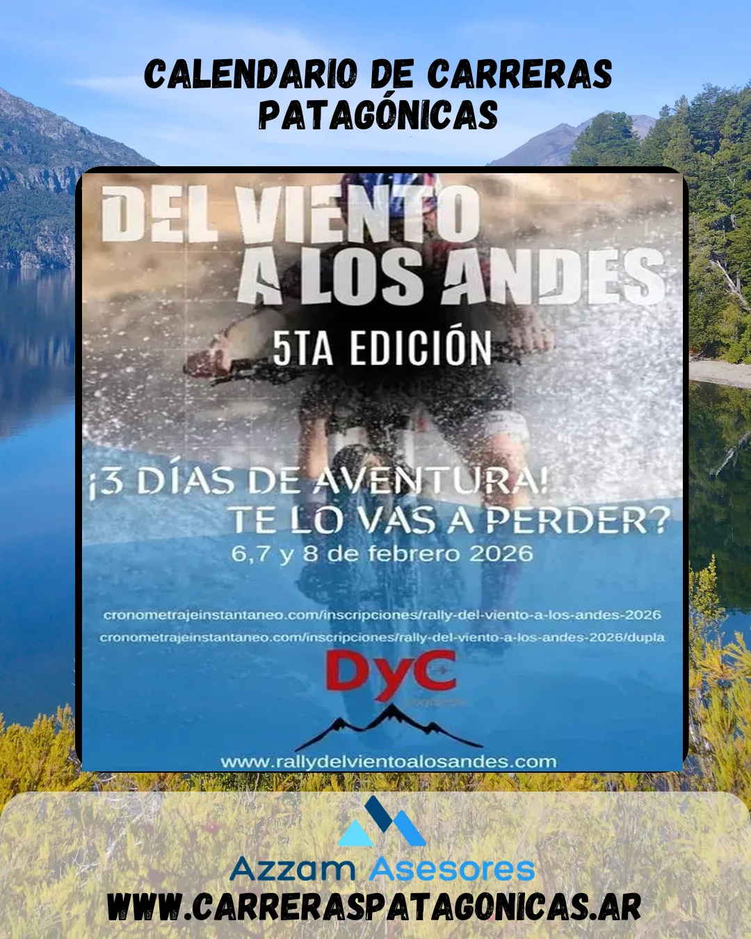 Flyer de Rally Del Viento a los Andes 2026
