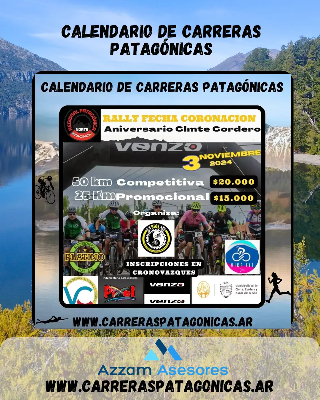 Flyer de Rally Fecha Coronación Aniversario Clmte Cordero 2024