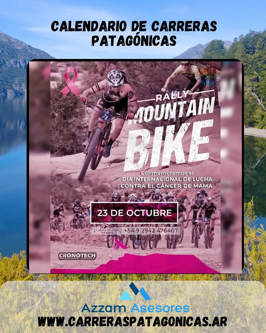 Flyer de Rally Mountain Bike – Conmemoración al Día Internacional de Lucha contra el Cáncer de Mama 2022