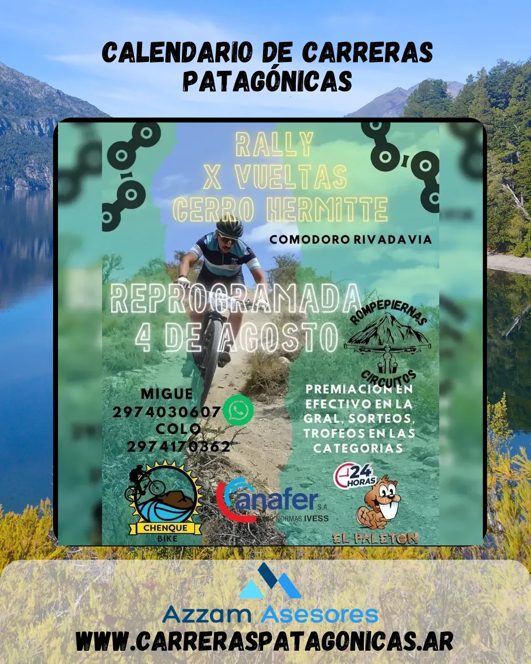 Flyer de Rally x Vueltas Cerro Hermitte 2024