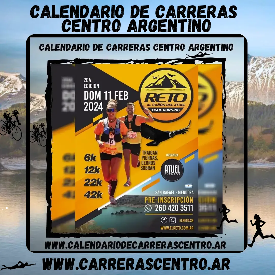 Flyer de Reto al Cañón del Atuel 2024