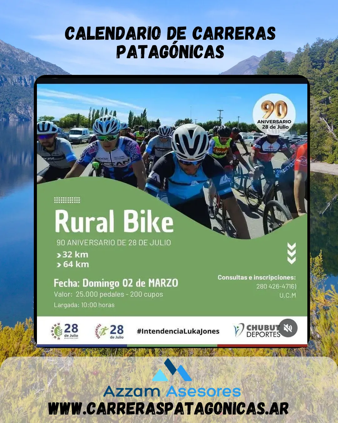 Flyer de Rural Bike 90 Aniversario de 28 de Julio 2025