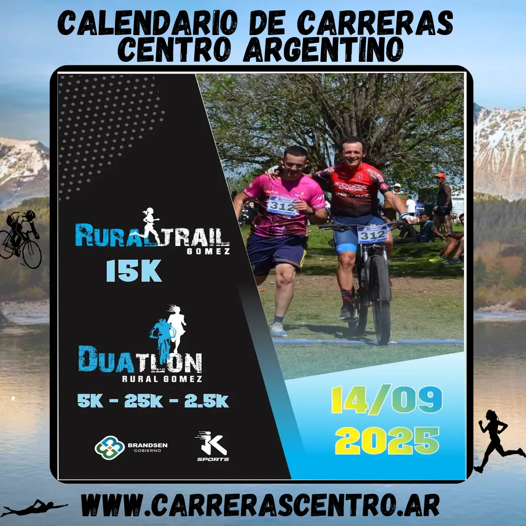 Flyer de Rural Trail y Duatlón Rural Gomez 2025