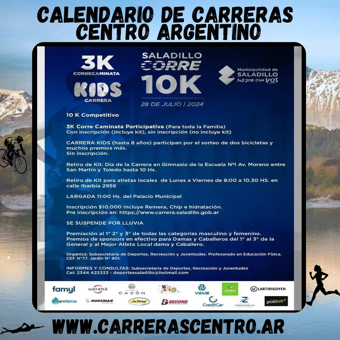 Flyer de Saladillo Corre 2024