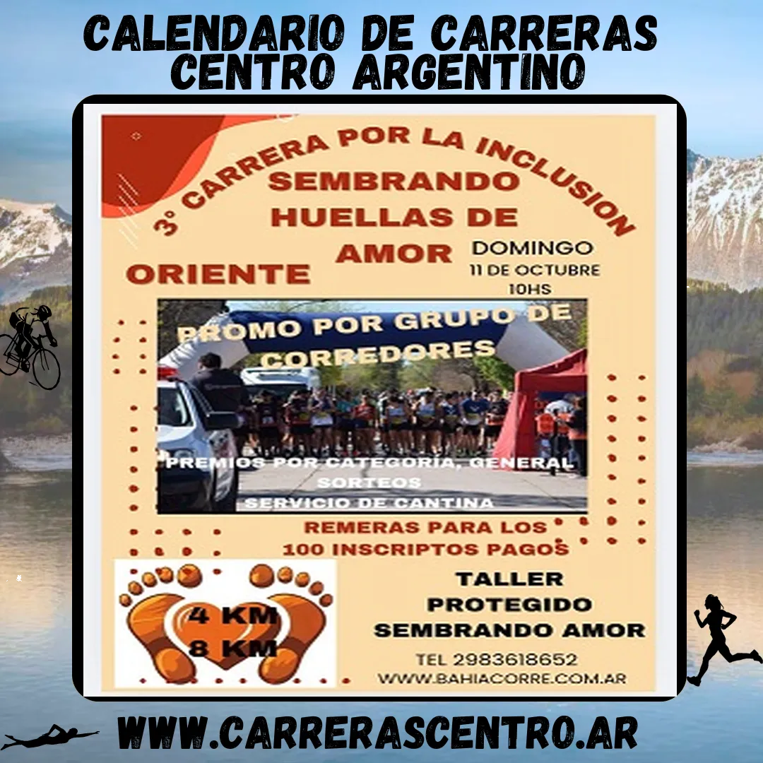 Flyer de Sembrando Huellas de Amor 2026 - 3° Carrera por la Inclusión