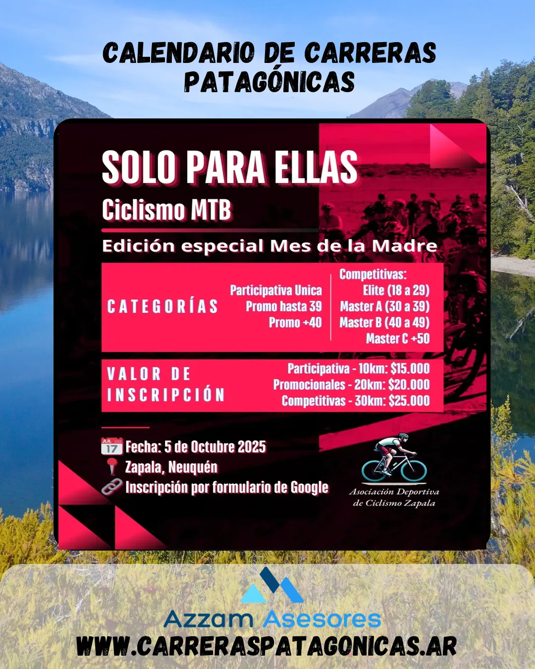 Flyer de Solo para Ellas Ciclismo MTB 2025