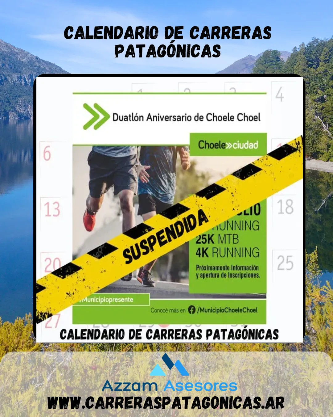 Flyer de SUSPENDIDA – DUATLÓN ANIVERSARIO DE CHOELE CHOEL 2022