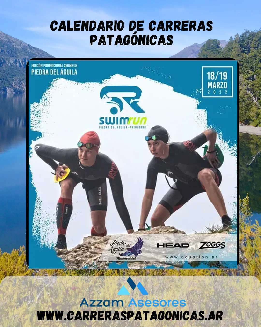Flyer de SWIMRUN Piedra del Águila 2022