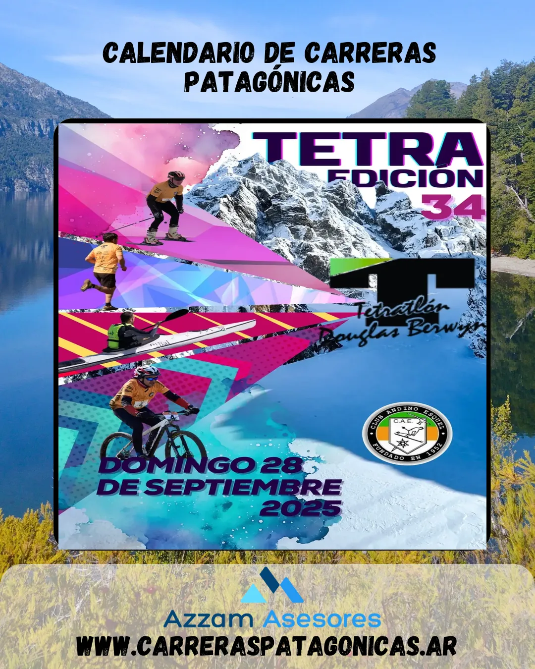 Flyer de Tetratlón Douglas Berwyn 2025