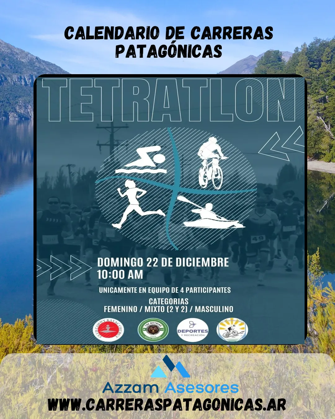 Flyer de Tetratlón Gaiman 2024