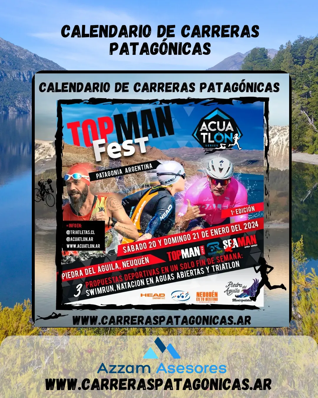 Flyer de TopMan Half Triatlón Piedra del Águila 2024