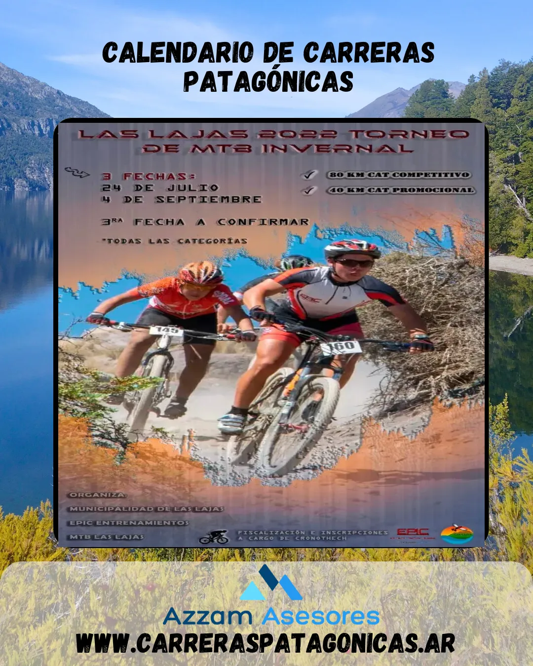 Flyer de TORNEO INVERNAL HIJOS DEL VIENTO MTB LAS LAJAS 2022 -2° Fecha 2022