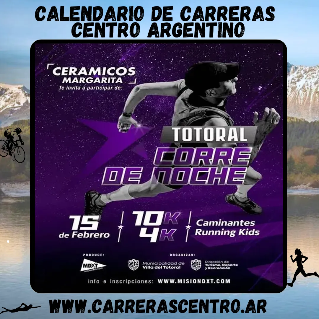 Flyer de Totoral Corre de Noche 2025