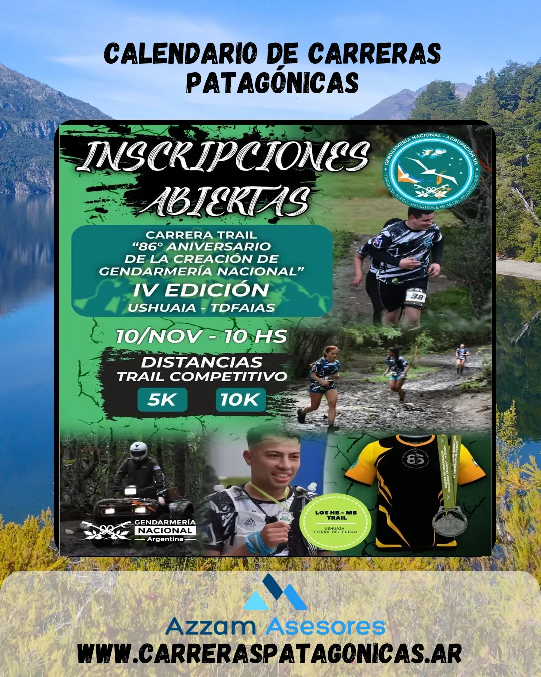 Flyer de Trail 86 Aniversario de la Creación de Gendarmeria Nacional 2024