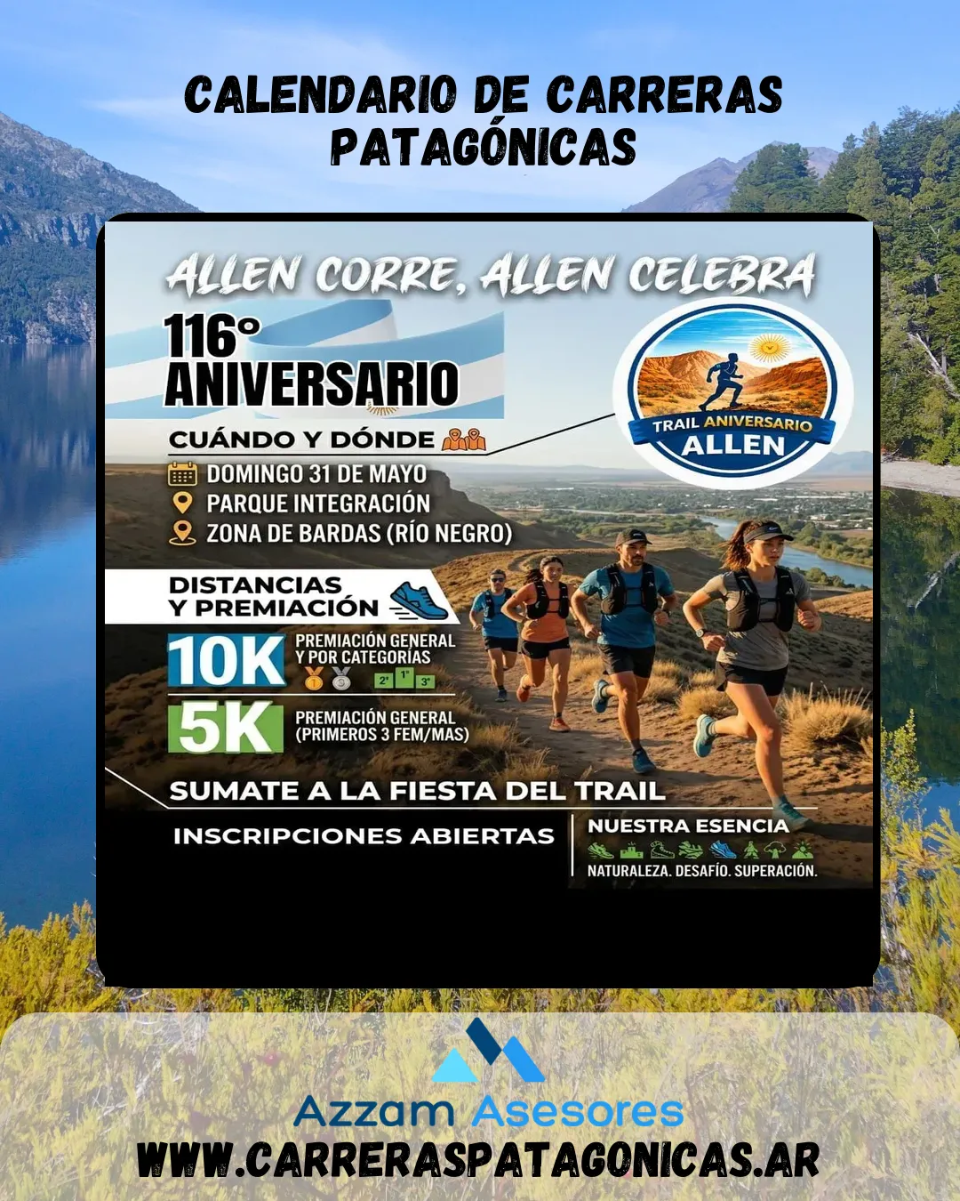 Flyer de Trail Aniversario Allen 2026